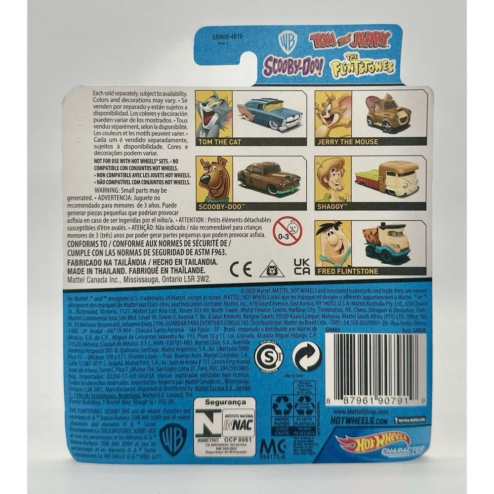 Hot Wheels Hanna-Barbera Character Cars Complete Set of 5 Tom Jerry Scooby WB
